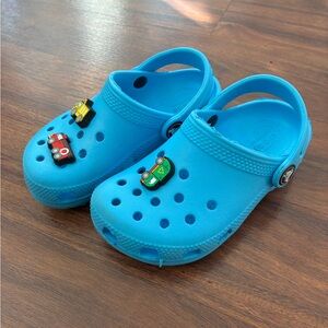 CROCS Kids Blue Sandals with Car Charms